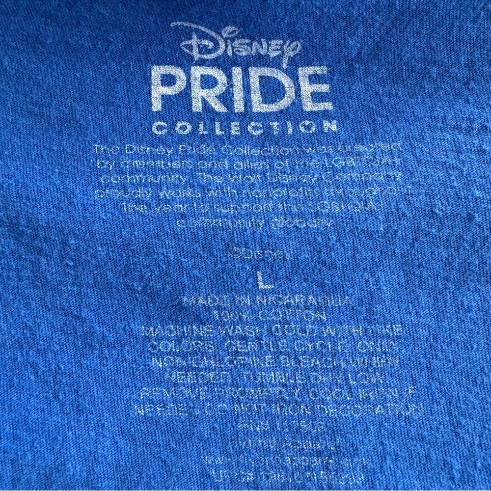 Disney Pride Collection Blue Shirt with “You Belong” & Stitch Graphic Size L - Picture 2 of 7